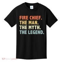 Fire Chief Man The Myth Legend Gifts Firefighter Fire Chief Kids T-Shirt thumb 0