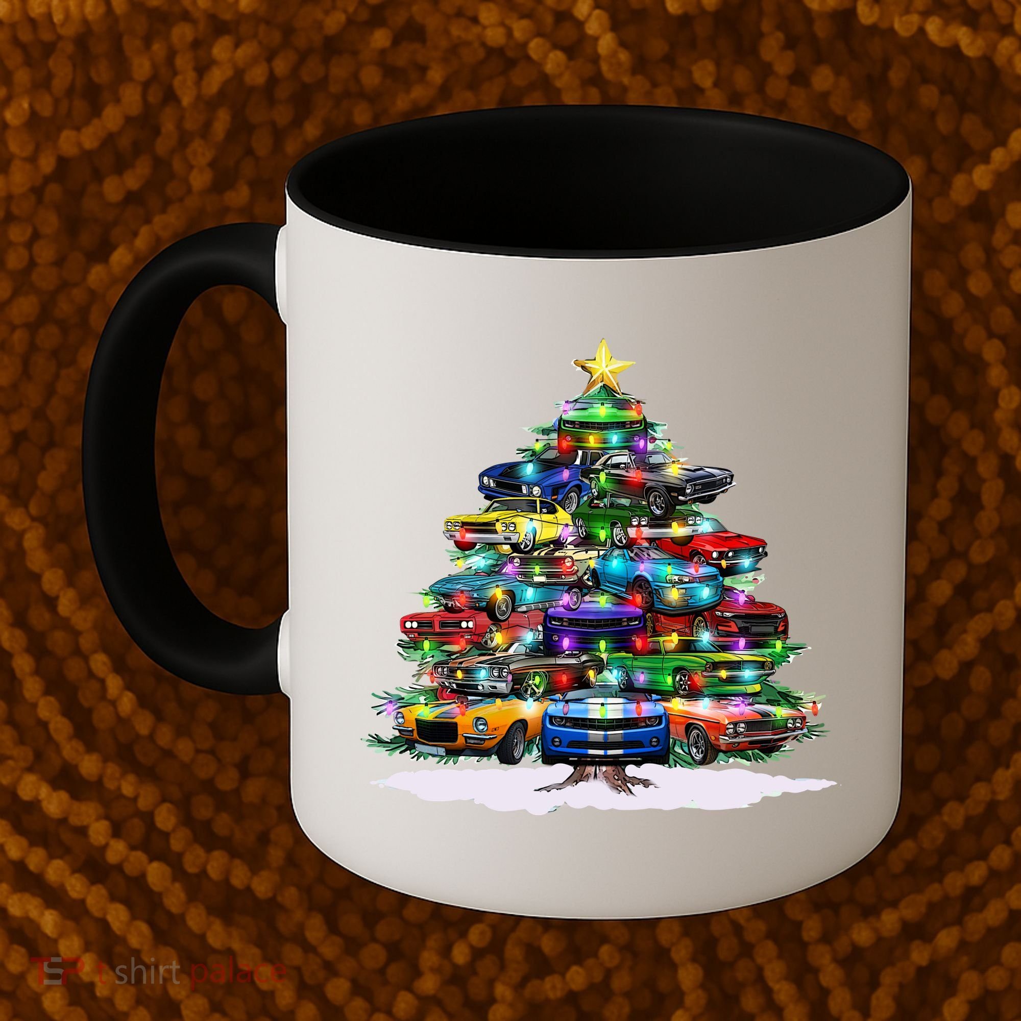 Funny Christmas Muscle Car Christmas Tree Coffee Mug