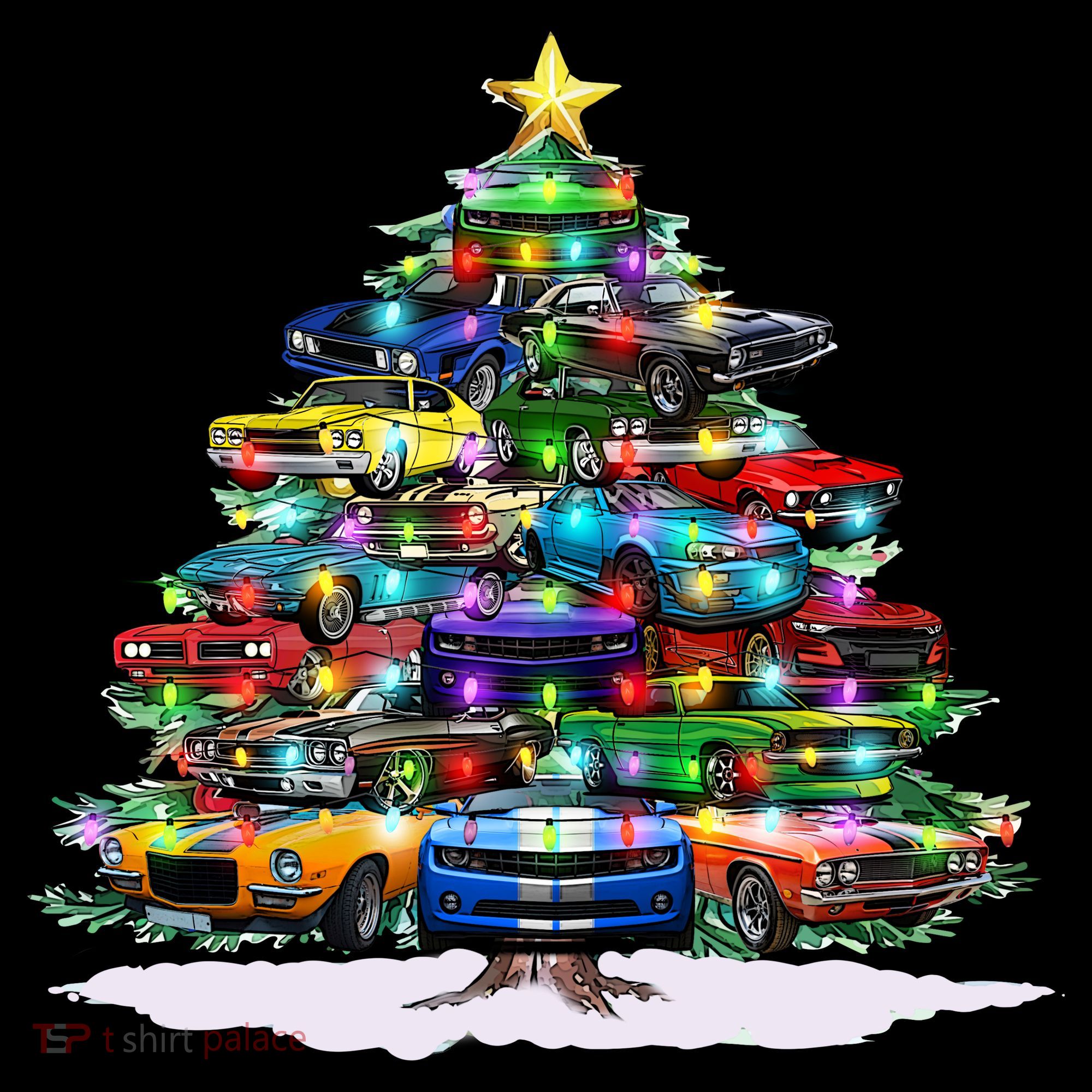 Funny Christmas Muscle Car Christmas Tree Coffee Mug