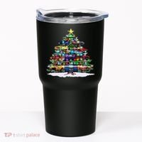 Funny Christmas Muscle Car Christmas Tree Tumbler thumb 0