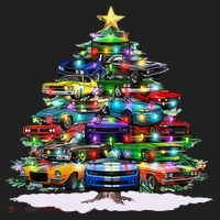 Funny Christmas Muscle Car Christmas Tree Tumbler thumb 3