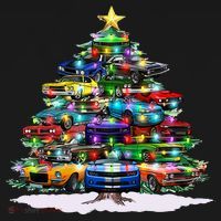 Funny Christmas Muscle Car Christmas Tree Ornament thumb 1