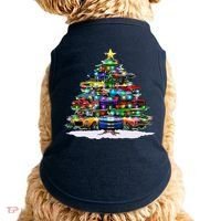 Funny Christmas Muscle Car Christmas Tree Doggie Tank thumb 0