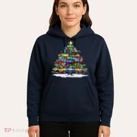 Funny Christmas Muscle Car Christmas Tree Hoodie thumb 5