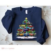 Funny Christmas Muscle Car Christmas Tree Sweatshirt thumb 2