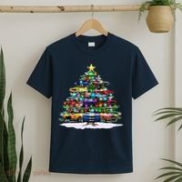 Funny Christmas Muscle Car Christmas Tree T-Shirt thumb 2