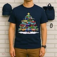 Funny Christmas Muscle Car Christmas Tree T-Shirt thumb 6