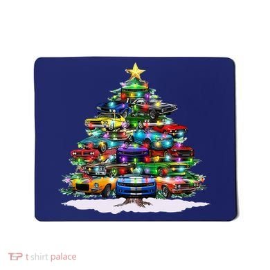 Funny Christmas Muscle Car Christmas Tree Mousepad
