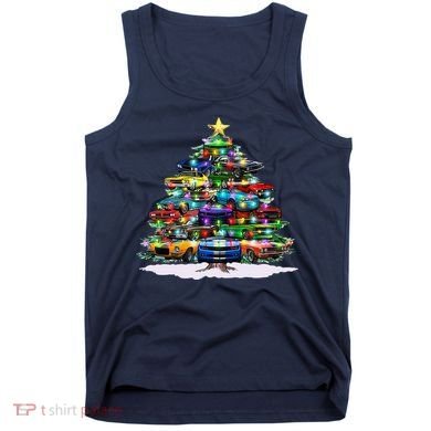 Funny Christmas Muscle Car Christmas Tree Tank Top
