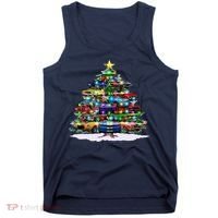 Funny Christmas Muscle Car Christmas Tree Tank Top thumb 0