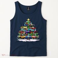 Funny Christmas Muscle Car Christmas Tree Tank Top thumb 2