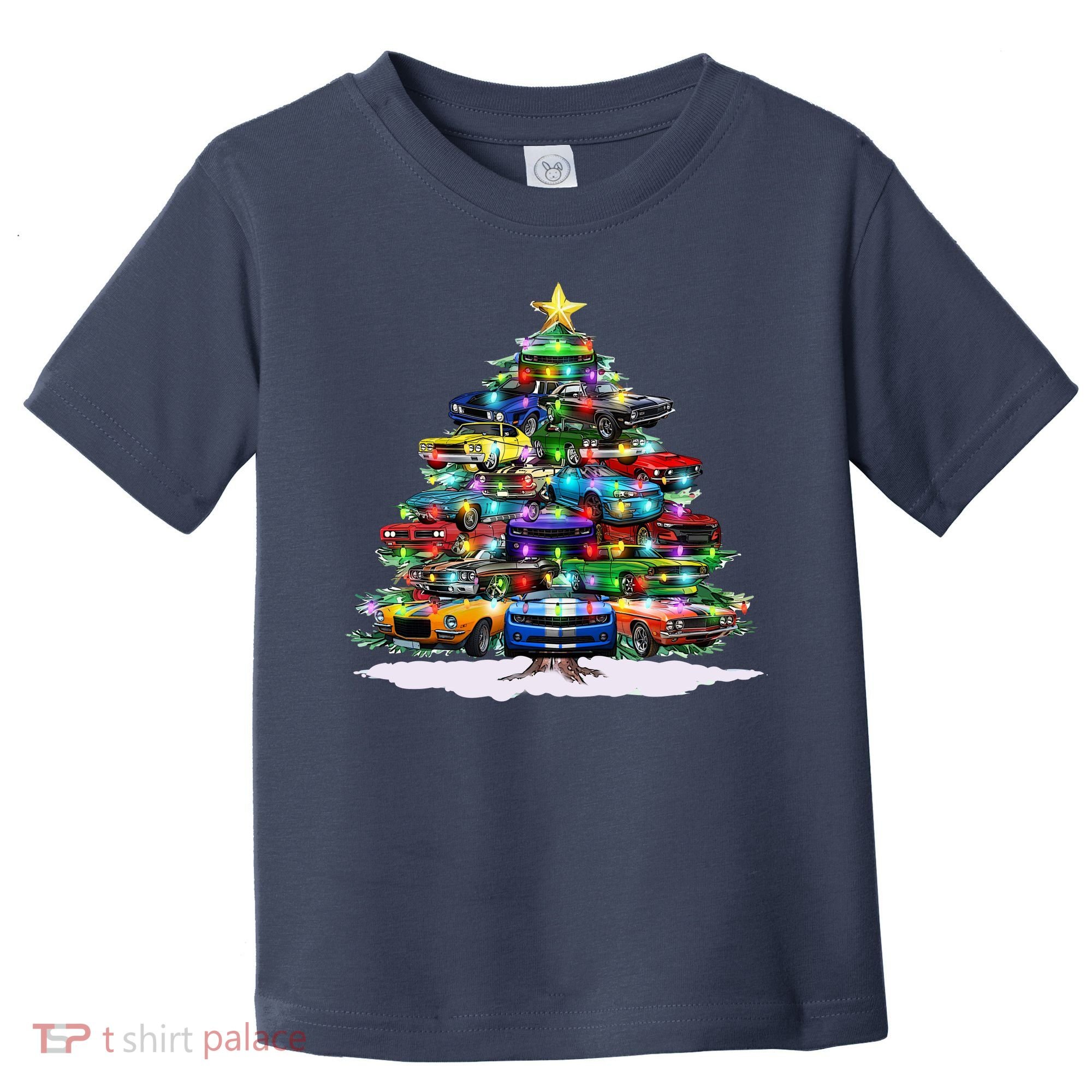 Funny Christmas Muscle Car Christmas Tree Toddler T-Shirt