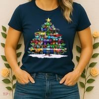 Funny Christmas Muscle Car Christmas Tree Women's T-Shirt thumb 2