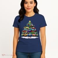 Funny Christmas Muscle Car Christmas Tree Women's T-Shirt thumb 4