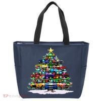 Funny Christmas Muscle Car Christmas Tree Tote Bag thumb 0