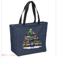Funny Christmas Muscle Car Christmas Tree Tote Bag thumb 2