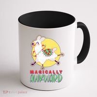 Funny Cute Magically Awkward Llama Alpaca Coffee Mug thumb 1