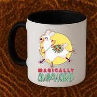 Funny Cute Magically Awkward Llama Alpaca Coffee Mug thumb 2