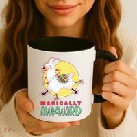 Funny Cute Magically Awkward Llama Alpaca Coffee Mug thumb 3