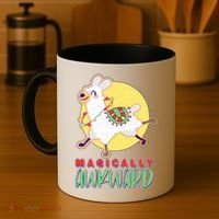 Funny Cute Magically Awkward Llama Alpaca Coffee Mug thumb 4