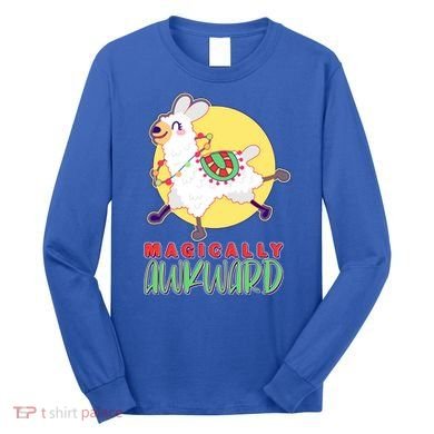 Funny Cute Magically Awkward Llama Alpaca Long Sleeve Shirt