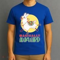 Funny Cute Magically Awkward Llama Alpaca T-Shirt thumb 3