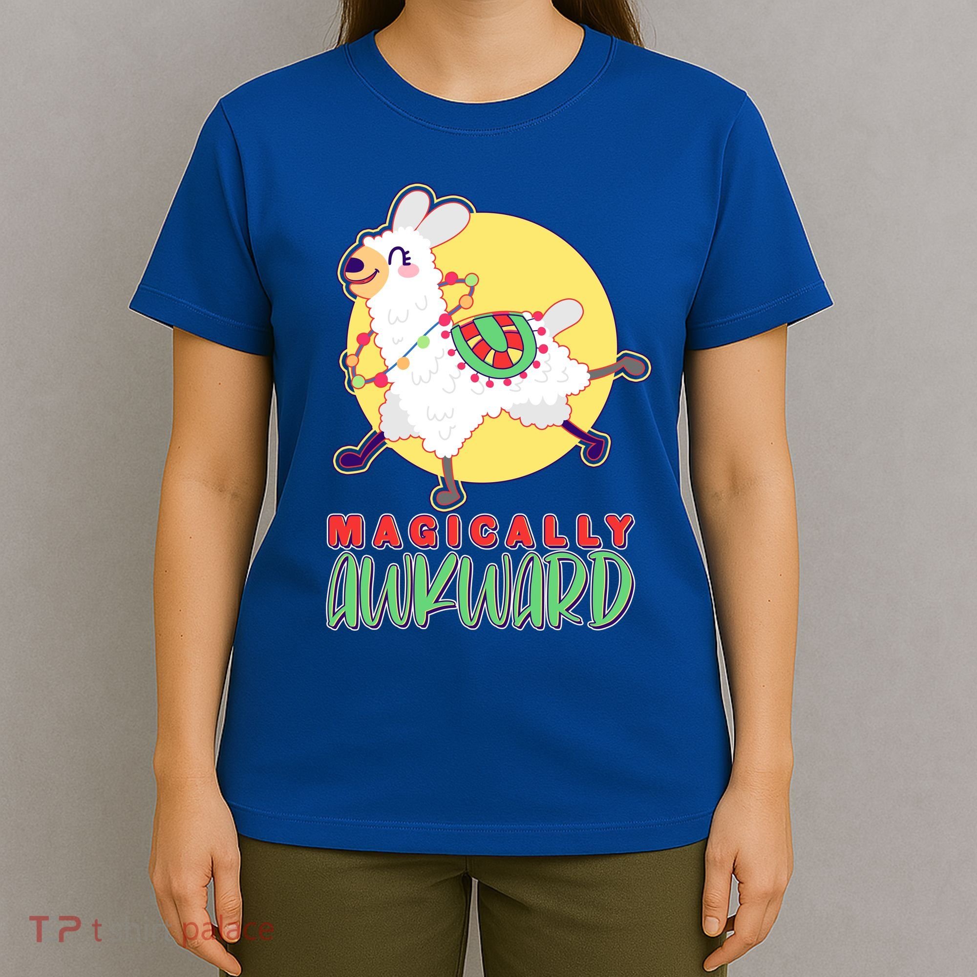 Funny Cute Magically Awkward Llama Alpaca T-Shirt