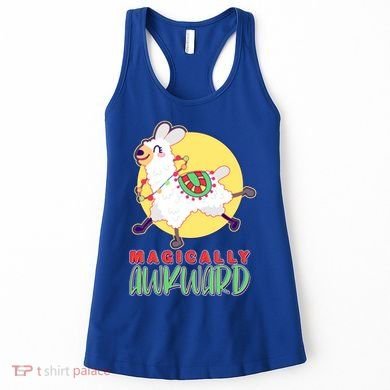 Funny Cute Magically Awkward Llama Alpaca Women's Tank Top