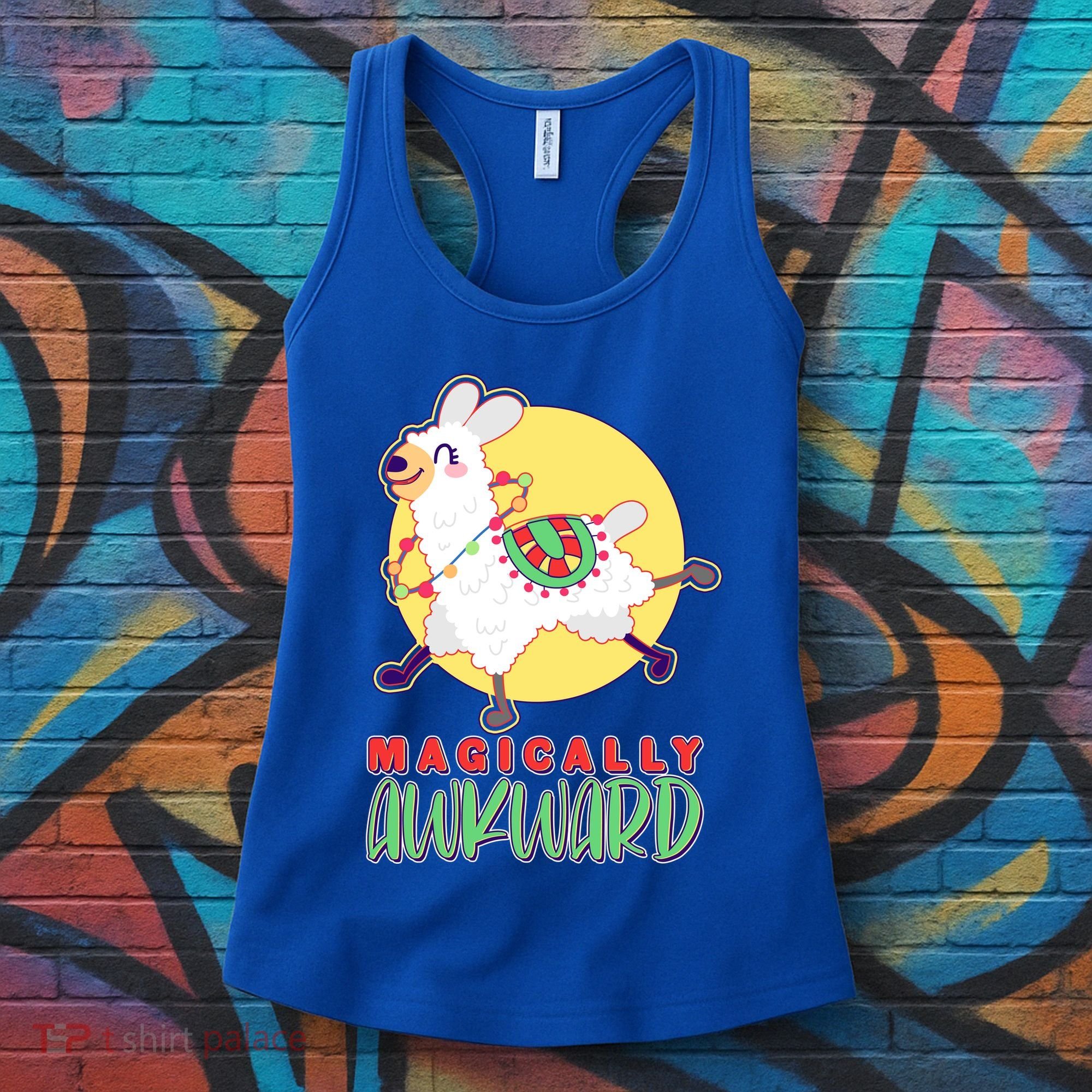 Funny Cute Magically Awkward Llama Alpaca Women's Tank Top