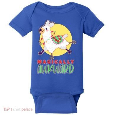 Funny Cute Magically Awkward Llama Alpaca Baby Bodysuit