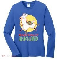 Funny Cute Magically Awkward Llama Alpaca Women's Long Sleeve Shirt thumb 0