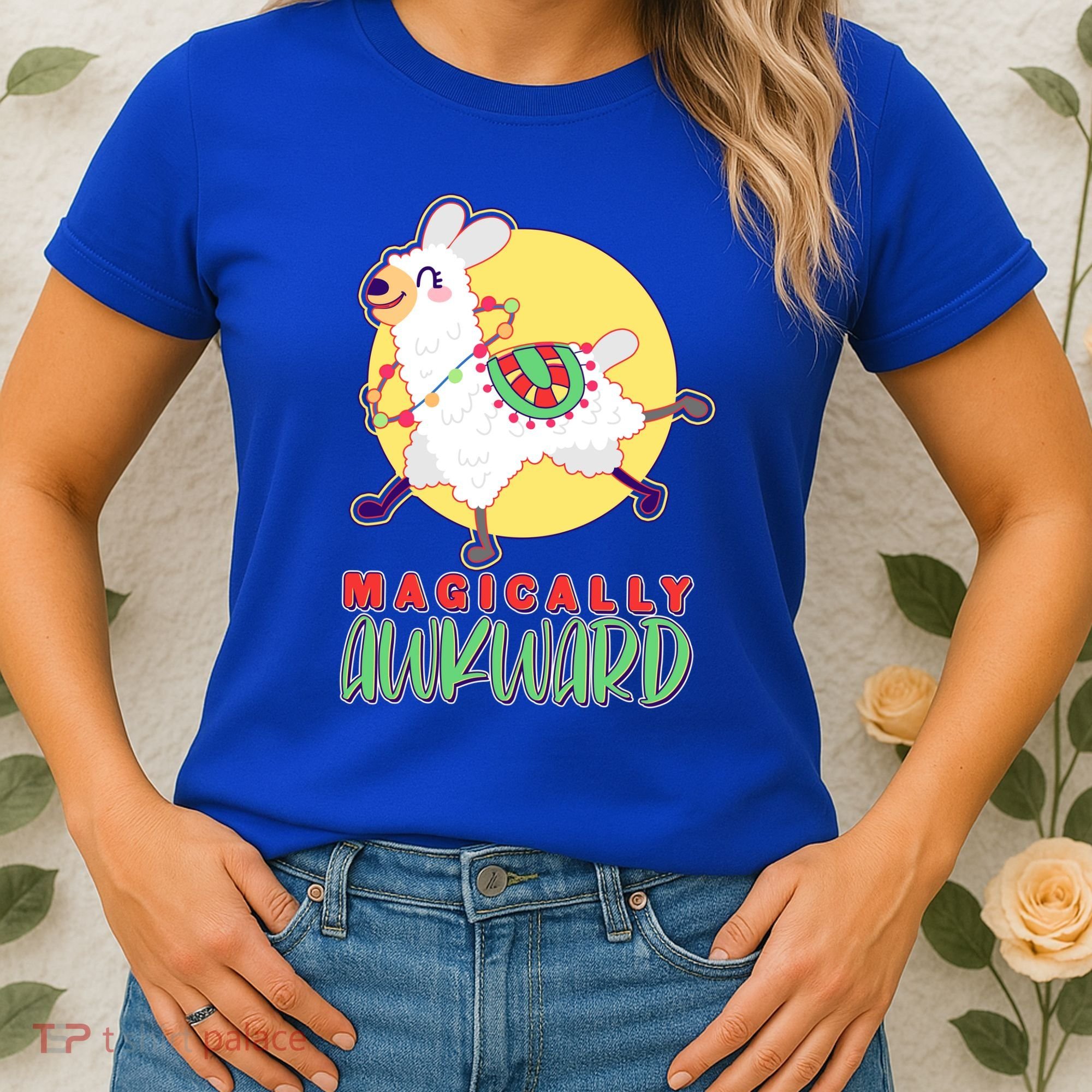 Funny Cute Magically Awkward Llama Alpaca Women's T-Shirt