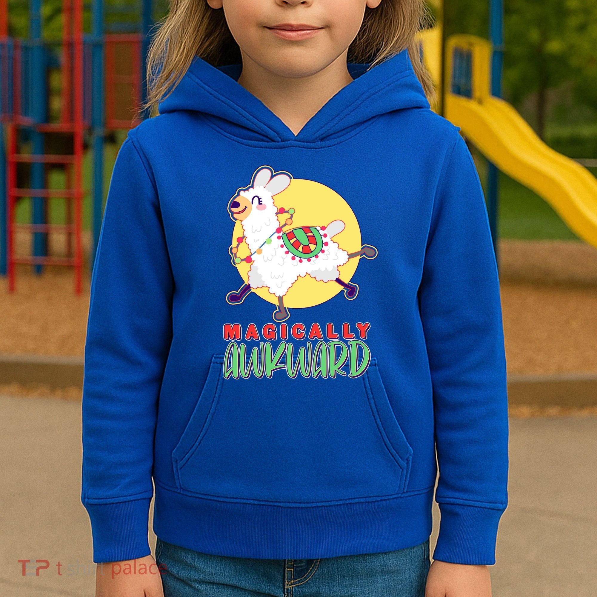 Funny Cute Magically Awkward Llama Alpaca Kids Hoodie