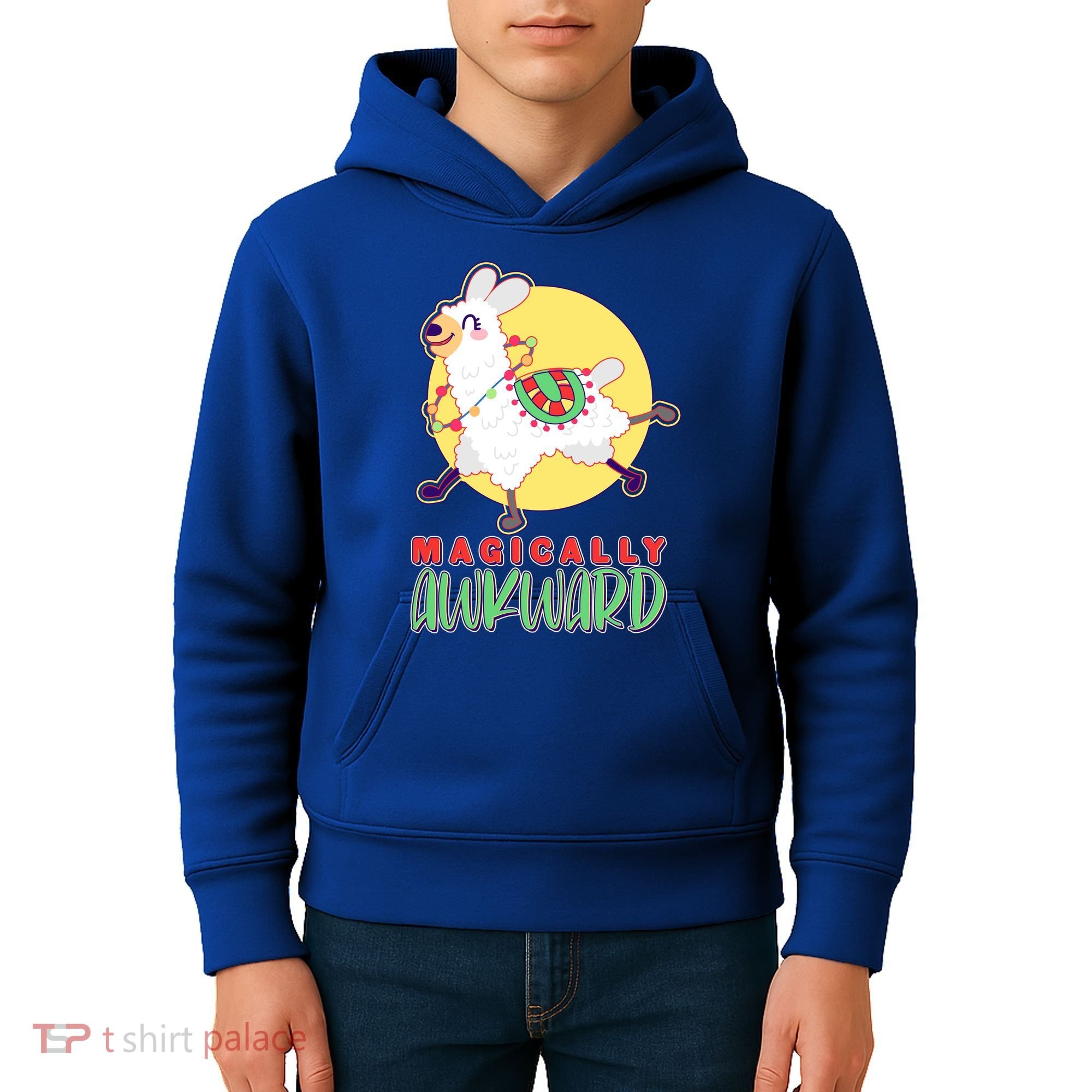 Funny Cute Magically Awkward Llama Alpaca Kids Hoodie