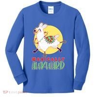 Funny Cute Magically Awkward Llama Alpaca Kids Long Sleeve Shirt thumb 0