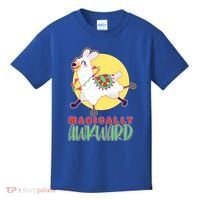 Funny Cute Magically Awkward Llama Alpaca Kids T-Shirt thumb 0