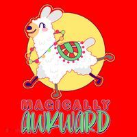 Funny Cute Magically Awkward Llama Alpaca Santa Hat thumb 1