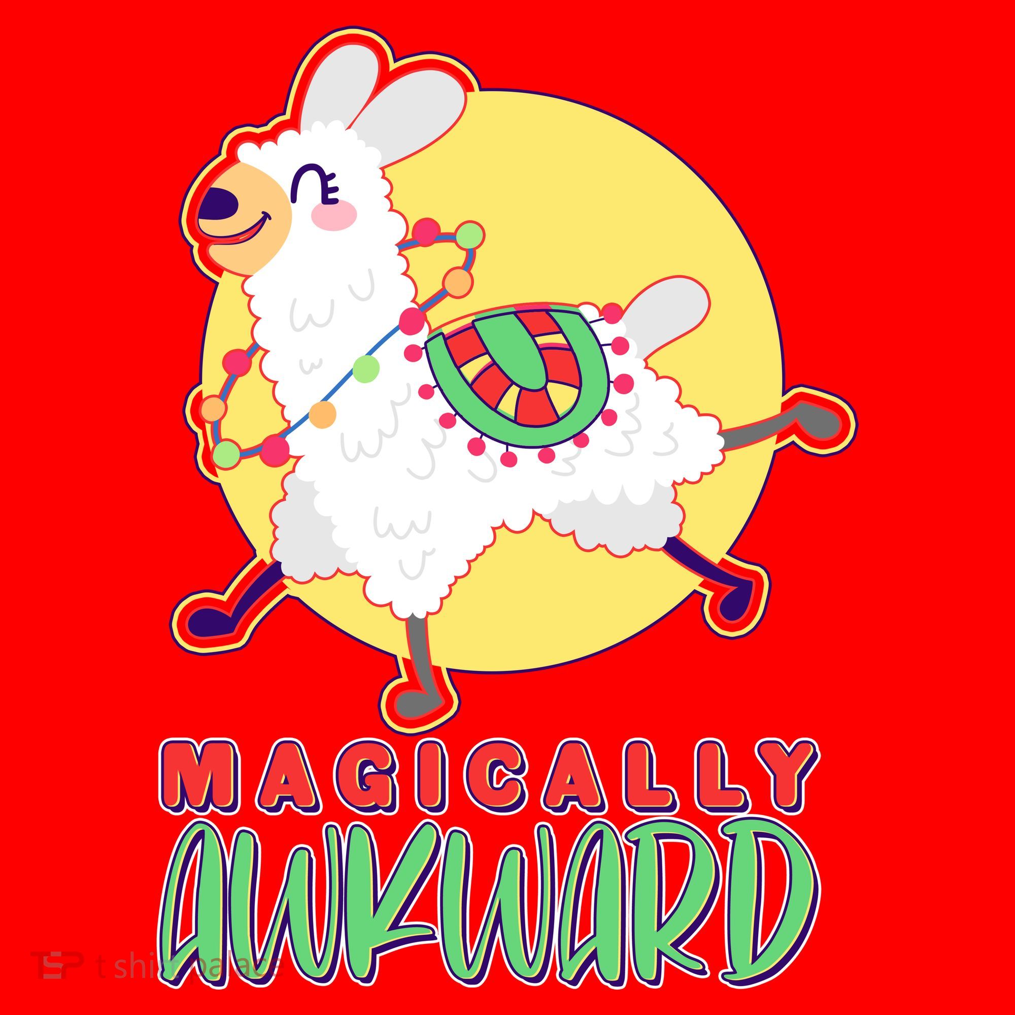 Funny Cute Magically Awkward Llama Alpaca Santa Hat
