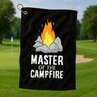 Funny Camping Master Of The Campfire Outdoor Camper Golf Towel thumb 1