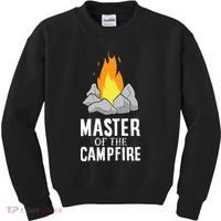 Funny Camping Master Of The Campfire Outdoor Camper Kids Sweatshirt thumb 0