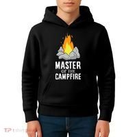 Funny Camping Master Of The Campfire Outdoor Camper Kids Hoodie thumb 4