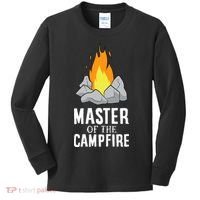 Funny Camping Master Of The Campfire Outdoor Camper Kids Long Sleeve Shirt thumb 0