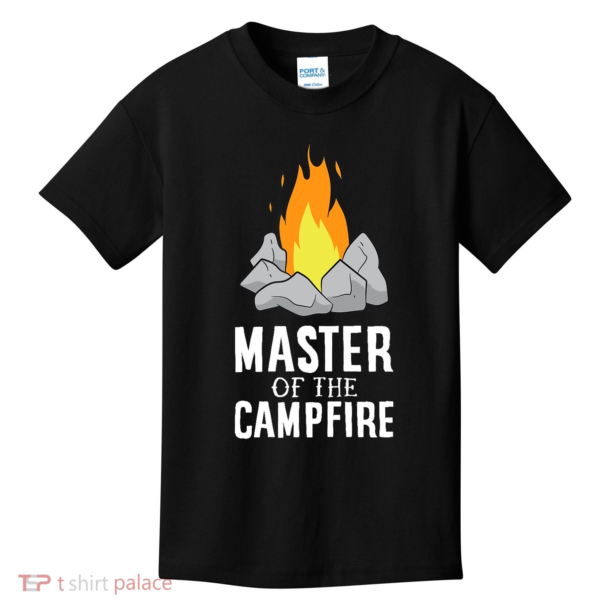 Funny Camping Master Of The Campfire Outdoor Camper Kids T-Shirt