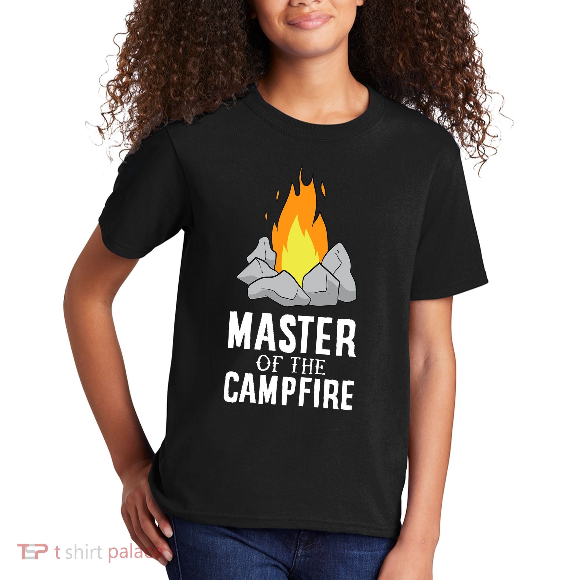 Funny Camping Master Of The Campfire Outdoor Camper Kids T-Shirt