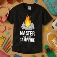 Funny Camping Master Of The Campfire Outdoor Camper Kids T-Shirt thumb 3