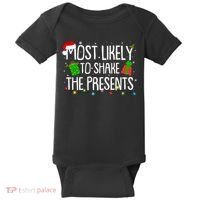 Funny Christmas Most Likely To Shake The Presents Baby Bodysuit thumb 0