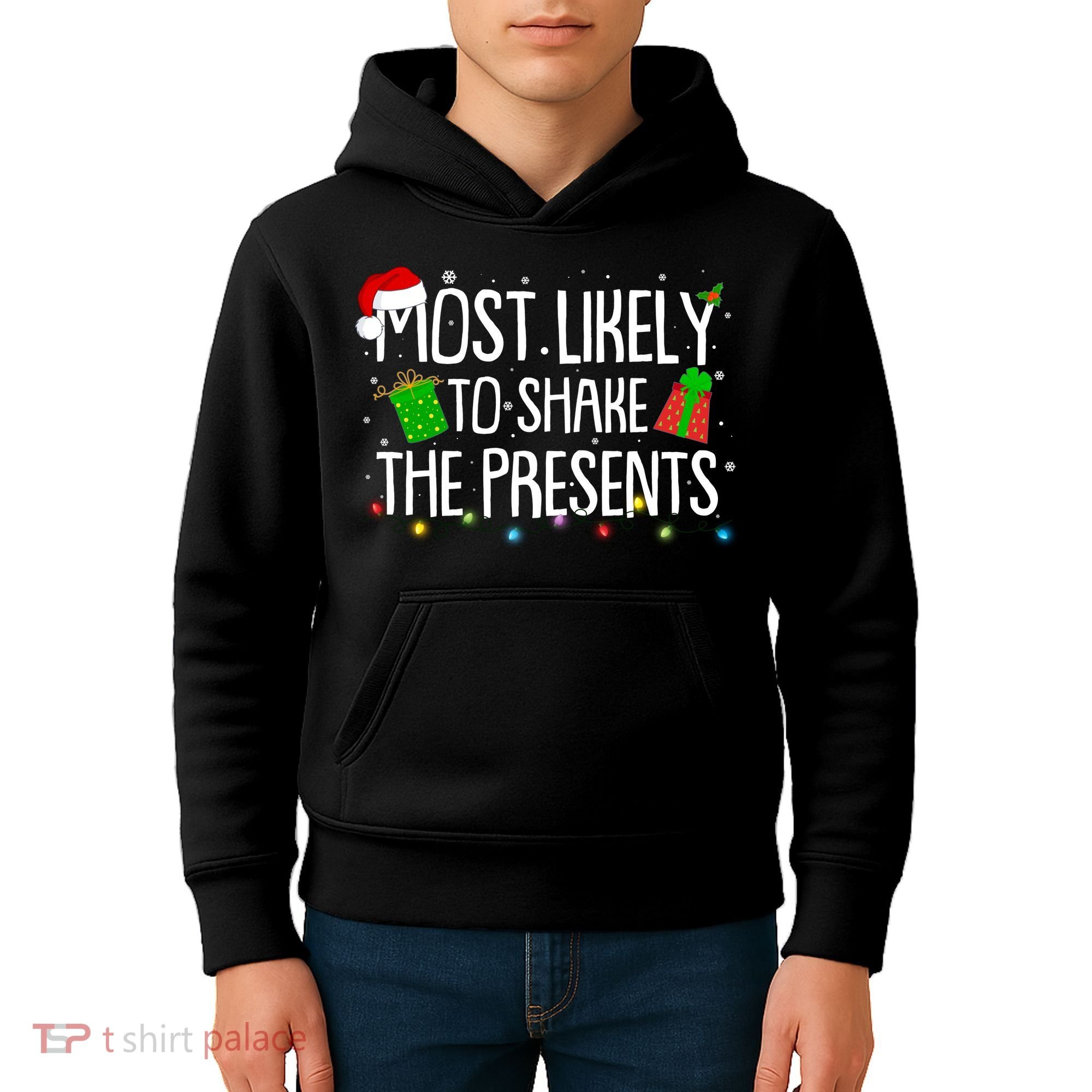 Funny Christmas Most Likely To Shake The Presents Kids Hoodie