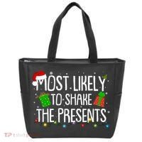Funny Christmas Most Likely To Shake The Presents Tote Bag thumb 0