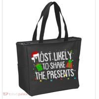 Funny Christmas Most Likely To Shake The Presents Tote Bag thumb 2