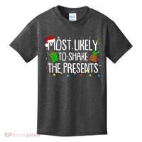 Funny Christmas Most Likely To Shake The Presents Kids T-Shirt thumb 0